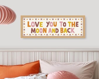 Stampa "Ti amo fino alla luna e ritorno", Stampa "Ti amo fino alla luna e ritorno", Stampe per la camera da letto dei bambini, Stampe per la cameretta dei bambini