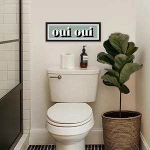 Oui Oui Druck, Gerahmter Oui Druck, Oui Oui Zeichen Druck, Französische Typografie Drucke, Französische Slogans, Badezimmer Drucke, Drucke für das Klo Sage