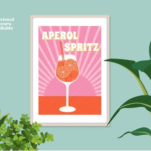 Aperol Spritz Cocktail Print, Cocktail Print, Cocktails Wall Art, Wall Decor Cocktails, Bar Prints