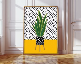 Impression plante serpent, art mural plante serpent, impression botanique, art mural botanique moderne, impression plante rose, art mural plante rose