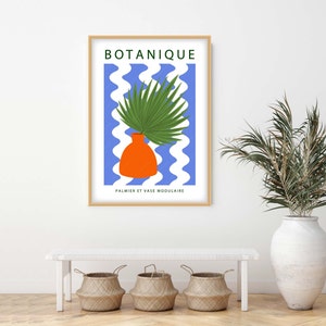Botanique moderne stillevenposter, citroenen en vaasstilleven, donutvaas kunst aan de muur, golvende lijnenprint met fruit en vaas afbeelding 8