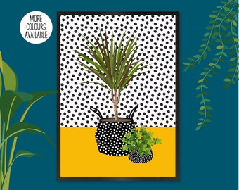 Palm Plant Print, Palm Plant Wall Art, Botanical Print, Modern Botanical Wall Art, Spotty Plant Print, Plant Pictures