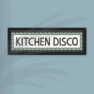 Kitchen Disco Print, Kitchen Disco Framed Panoramic Print, Kitchen Disco Print, Kitchen Disco Sign