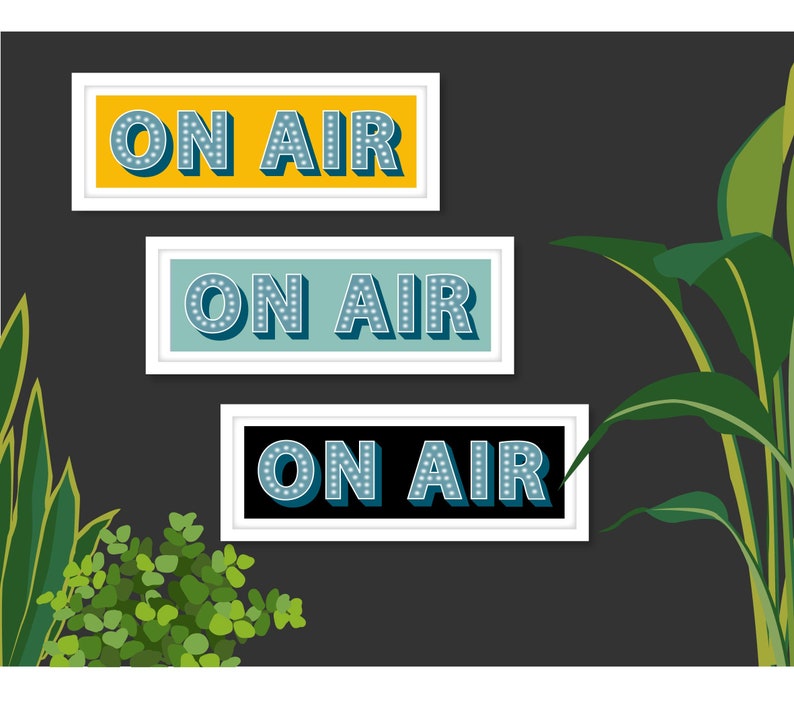 On Air Print on Air Sign Music Themed Prints Music Themed - Etsy UK