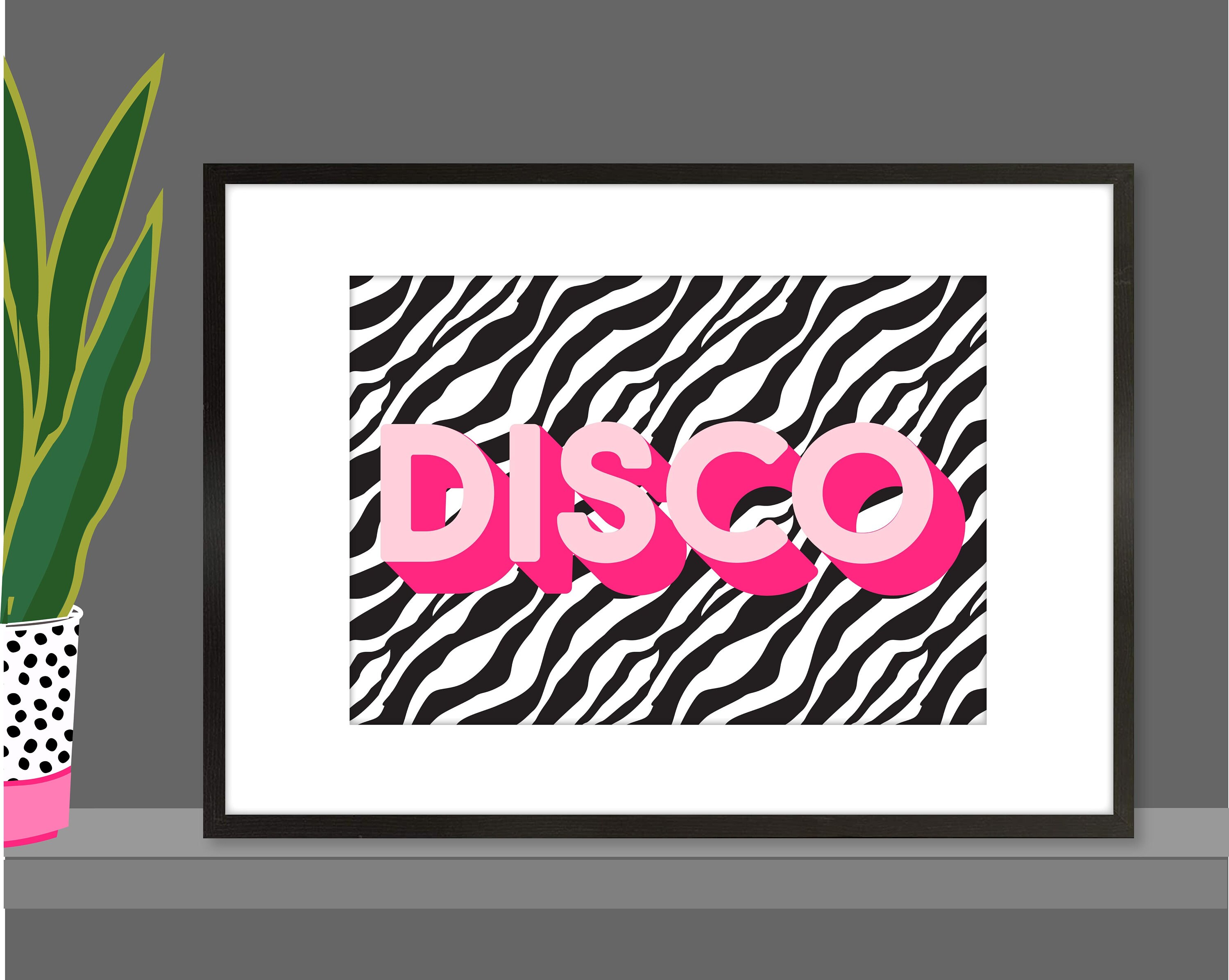 Disco Print Disco Wall Art Disco Sign Disco Poster Etsy UK