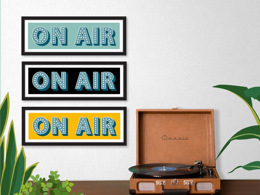On Air Print, on Air Sign, Music Themed Prints, Music Themed Wall Art - Etsy UK