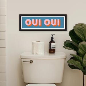 Framed Oui Print, Oui Oui Print, Oui Oui Panoramic Print, Bathroom Print Oui Oui, Cloakroom Print Oui Oui, Framed Slogan Prints