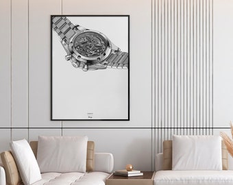 Watchmaking art poster | Poster Caliber 321 - Speedmaster | Watch print, clockwork print, office decoration, gift.