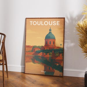 Art Poster - City of Toulouse | Toulouse Poster - La Grave | City Print, Art Print, Office Decor, Gift.