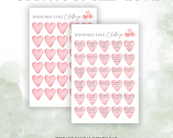 30 Tage Selbstliebe Herausforderung zum Ausdrucken, 30 Tage Selbstliebe, Selbstliebe Aktivitäten, 30 Tage Selbstachtung Herausforderung, druckbare 30 Tage Herausforderungen