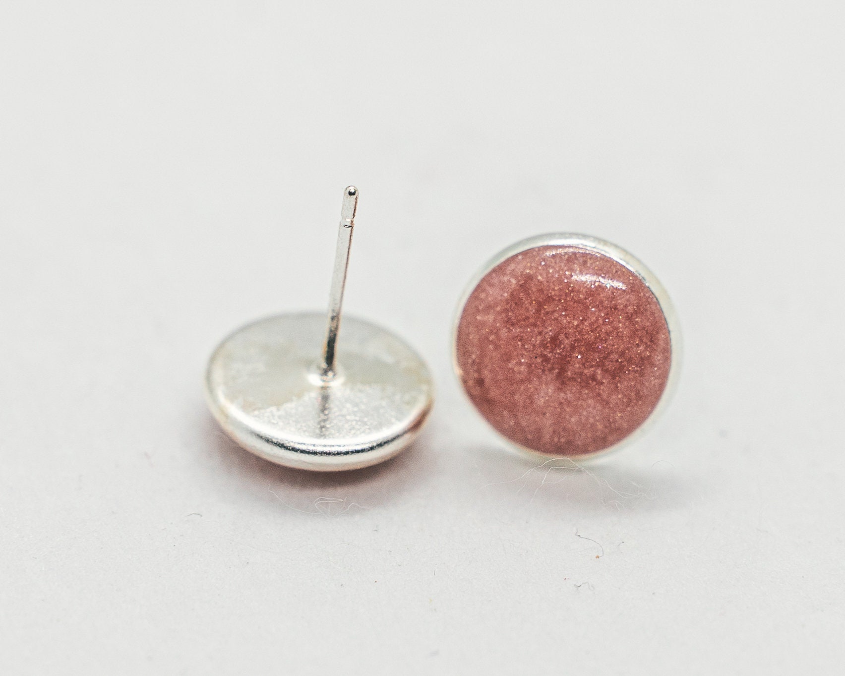 Pink Studs Silver Studs Light Pink Studs Large Studs Pink Etsy UK