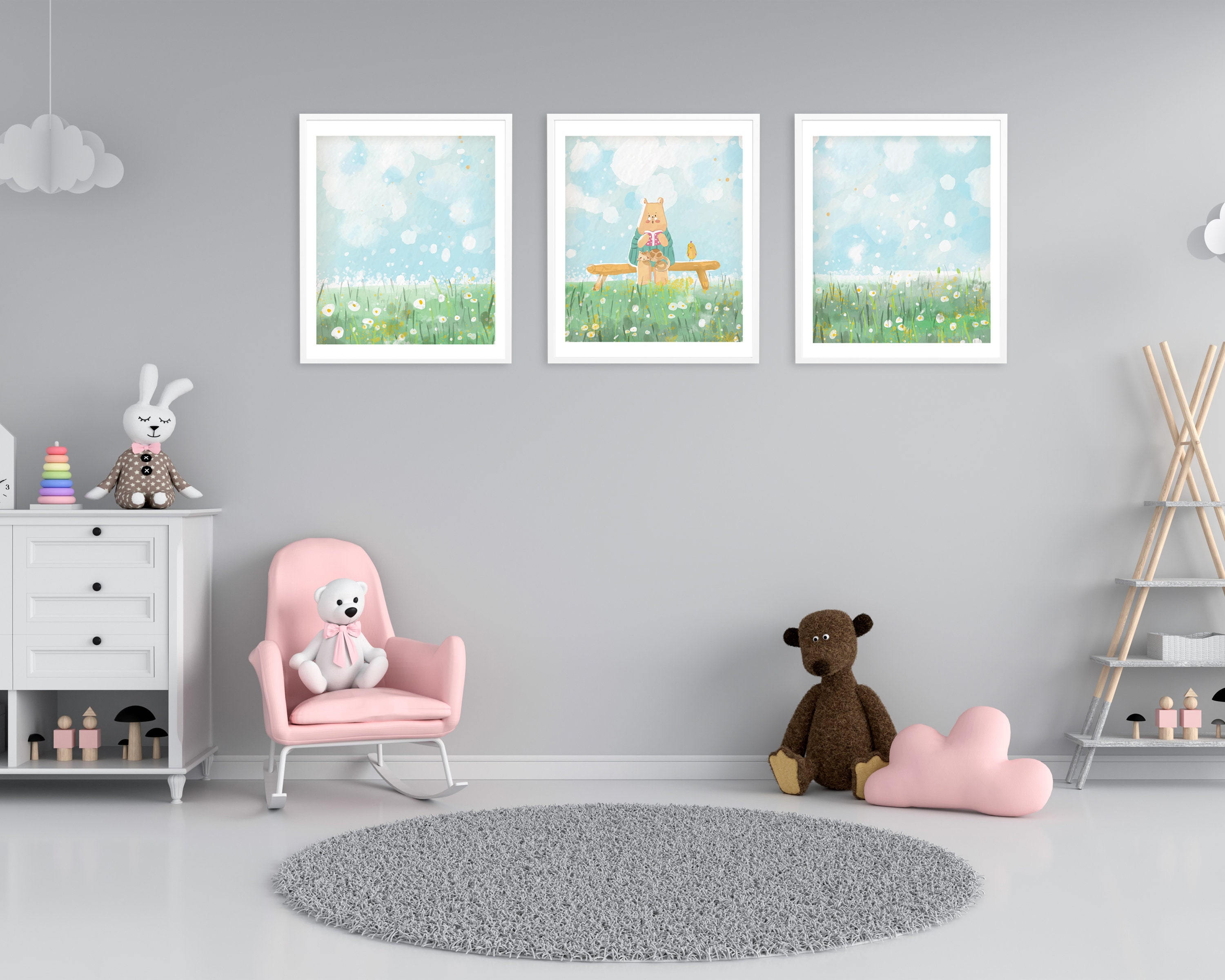 Gender Neutral Nursery Wall Art Decor Bear printable poster Etsy