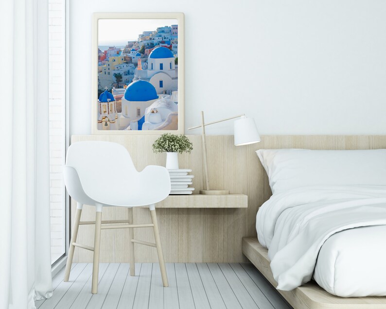 Original Santorini Photography wall Art White /& Blue Santorini Houses Digital Print Digital Download Greek Island Printable art Scenic