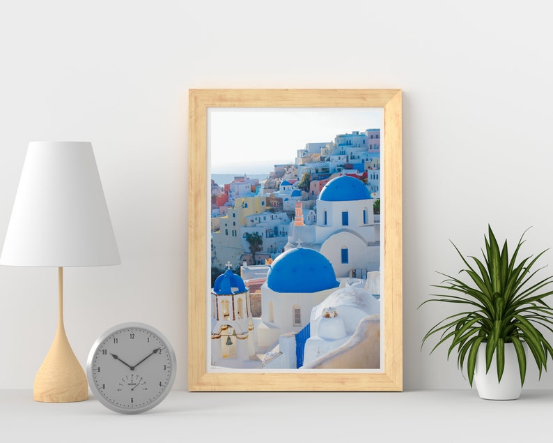 Original Santorini Photography wall Art White /& Blue Santorini Houses Digital Print Digital Download Greek Island Printable art Scenic