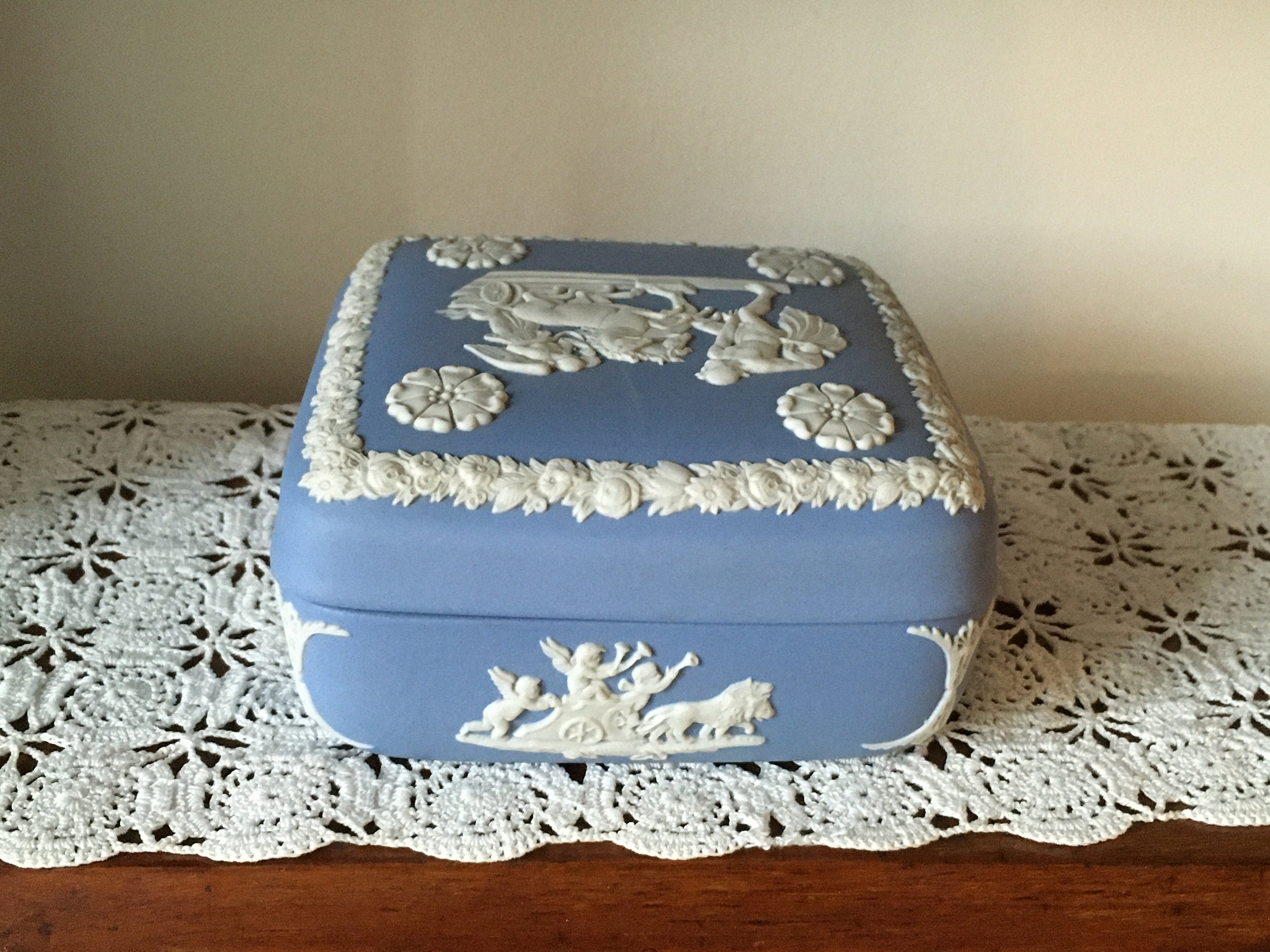 Wedgwood Jasperware Square Classical Trinket Box with Lid Etsy