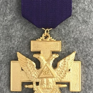 Scottish Rite 32nd Degree Jewel - Wings Up (Purple Ribbon)
