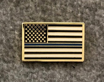 US "Thin Blue Line" Flag Lapel Pin
