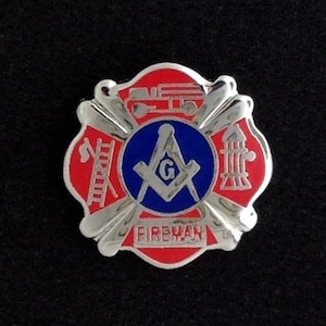 Masonic Fireman Lapel Pin (Nickel)