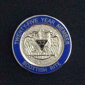 Scottish Rite 32nd Degree 25 Year Lapel Pin