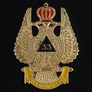 Scottish Rite 33rd Degree Eagle Lapel Pin - Wings Up (Large)