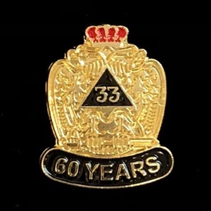 Scottish Rite 33rd Degree 60 Year Lapel Pin