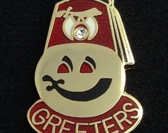 Santuario Greeters Lapel Pin con piedra