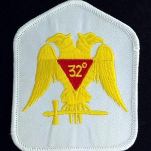 Schottischer Rite (Weiß) Bestickter Aufnäher (3-3/4&quot;)