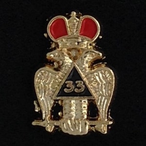 33CR-1 LARGE Scottish Rite 33rd Degree Triangle with Crown Pin 