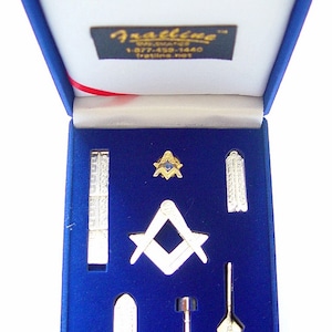 Zestaw prezentowy Mini Narzędzia Robocze Masonic z Przypinką (Srebrny)