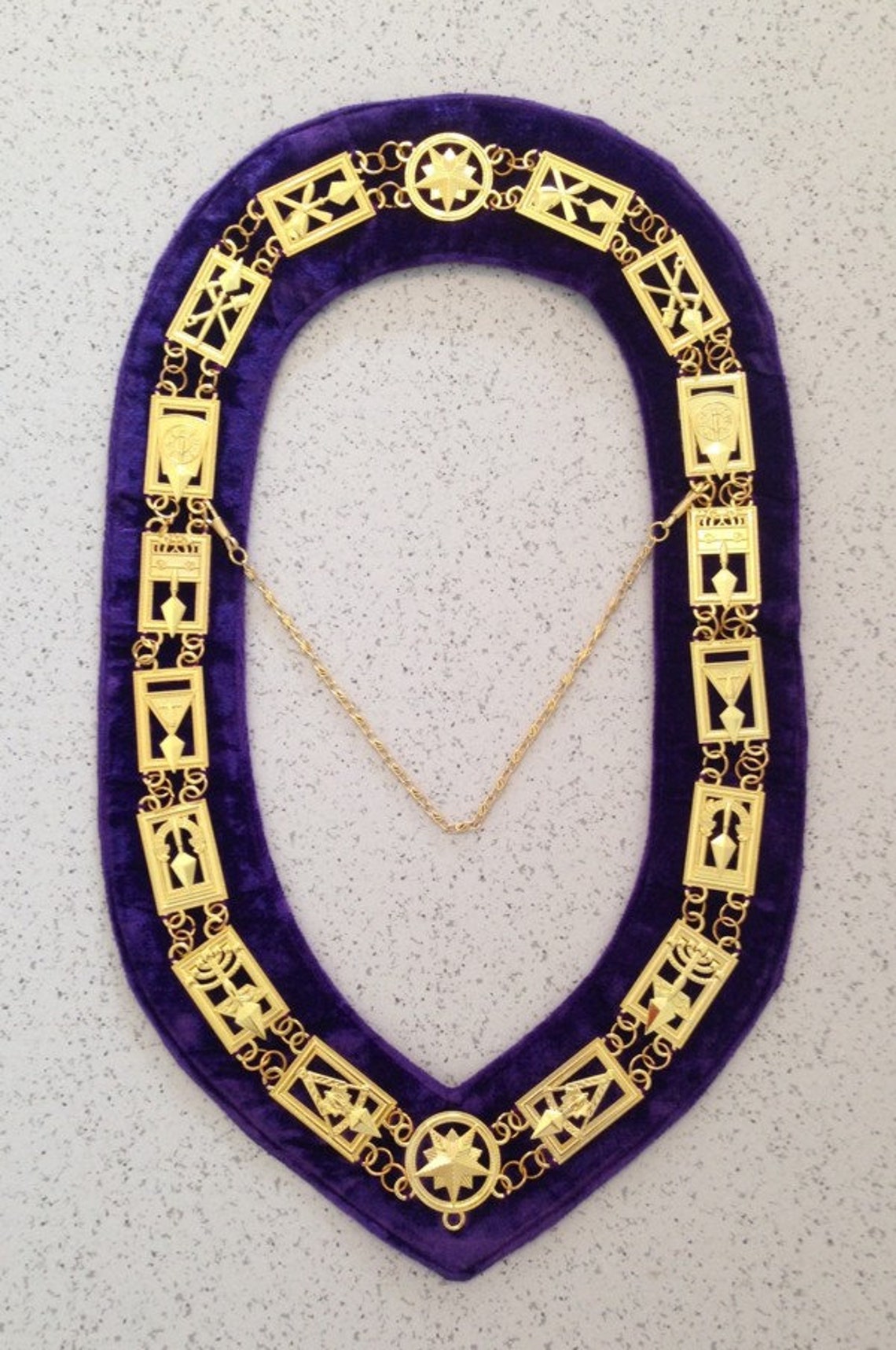 Masonic Royal & Select Master Collar in Gold Finish Purple - Etsy