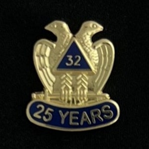 Scottish Rite 32nd Degree 25 Year Lapel Pin