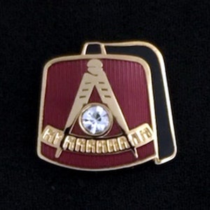 Shrine Past Master Fez Lapel Pin with Stone