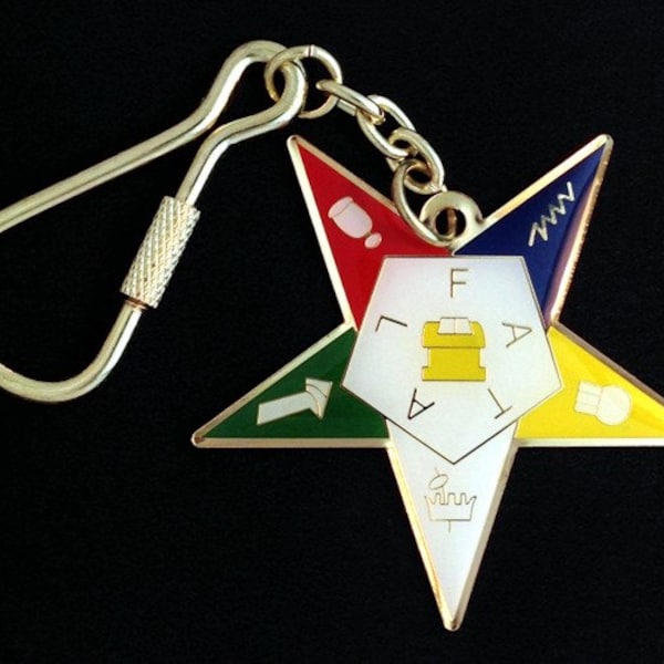 Order of the Star Eastern Star Enameled Key Tag