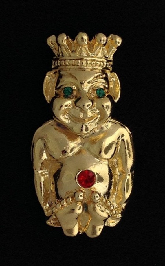 Royal Order of Jesters 3-D Billiken Lapel Pin With Stones (large