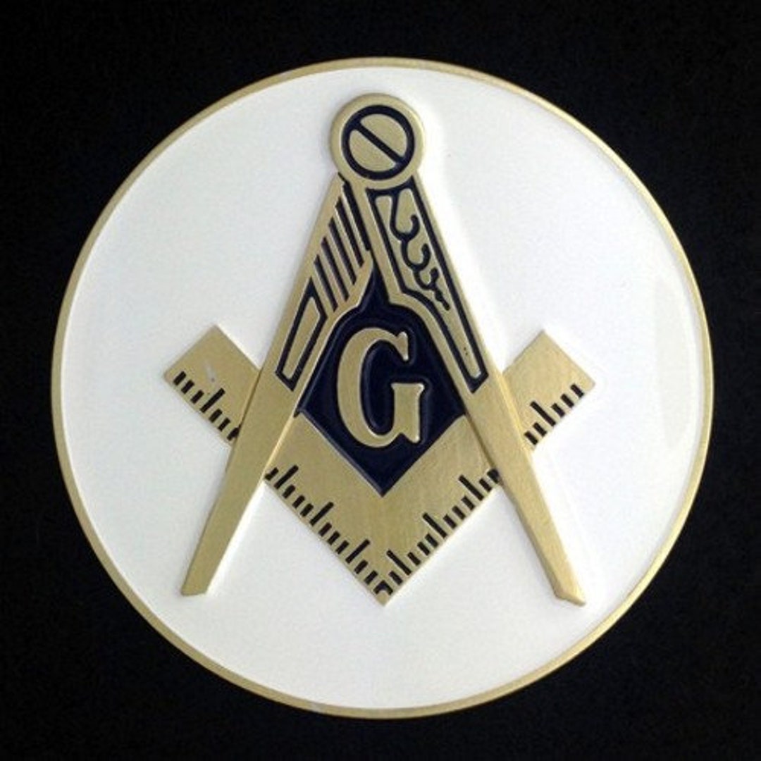 thumbnail image 2 of Masonic All Seeing Eye Car Emblem - 4 Inch Aluminum Auto Badge With Adhesive Back 2 of 14