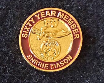 Shrine Mason Sixty Year Member Lapel Pin