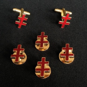 Scottish Rite 33rd Degree Inspector General Honorary Shirt Stud and Cuff Link Set