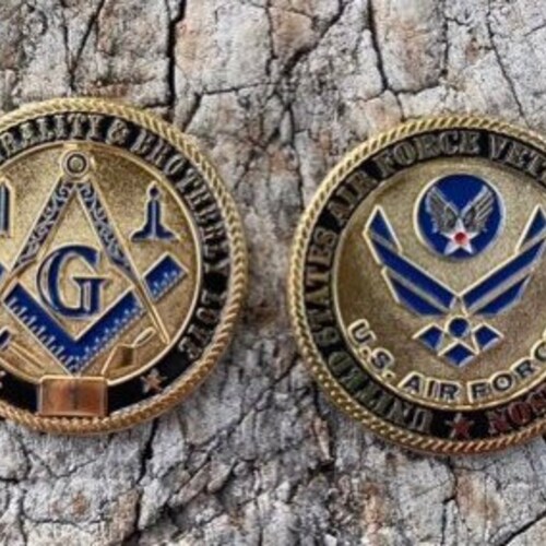 Masonic US Air Force Veteran Limited Edition Challenge Coin Numbered Ind 