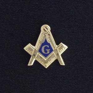 Masonic Cloisonne Lapel Pin - Gold Finish