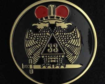 Auto Emblem Sovereign Grand Inspector General Mason Enamel Masonic Freemason 