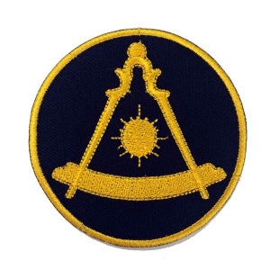 Masonic Past Master Embroidered Patch - Black (3&quot;)