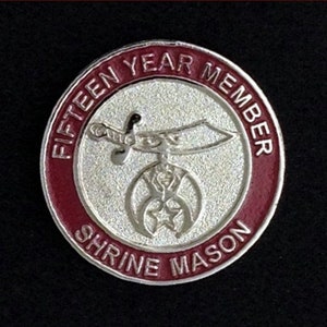 Shrine Mason Fifteen Year Member Lapel Pin
