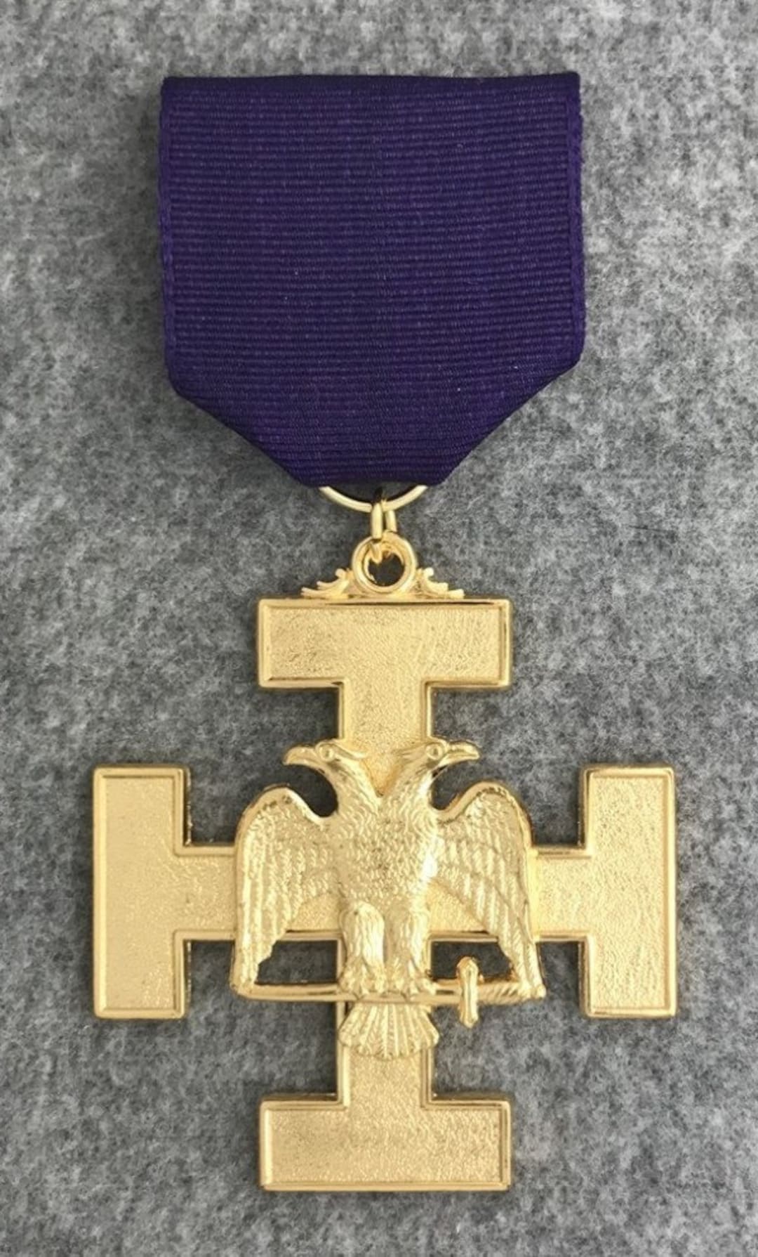 Scottish Rite 32nd Degree Jewel - Wings Down (purple Ribbon) - Etsy