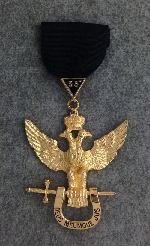 Scottish Rite Ribbon Scottish Rite 33rd Degree Jewel - Wings up (black Ribbon) - Etsy