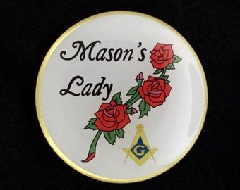 Mason's Lady with Roses Lapel Pin