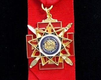 Scottish Rite 33rd Degree Inspector General Pocket Jewel (Red Ribbon)