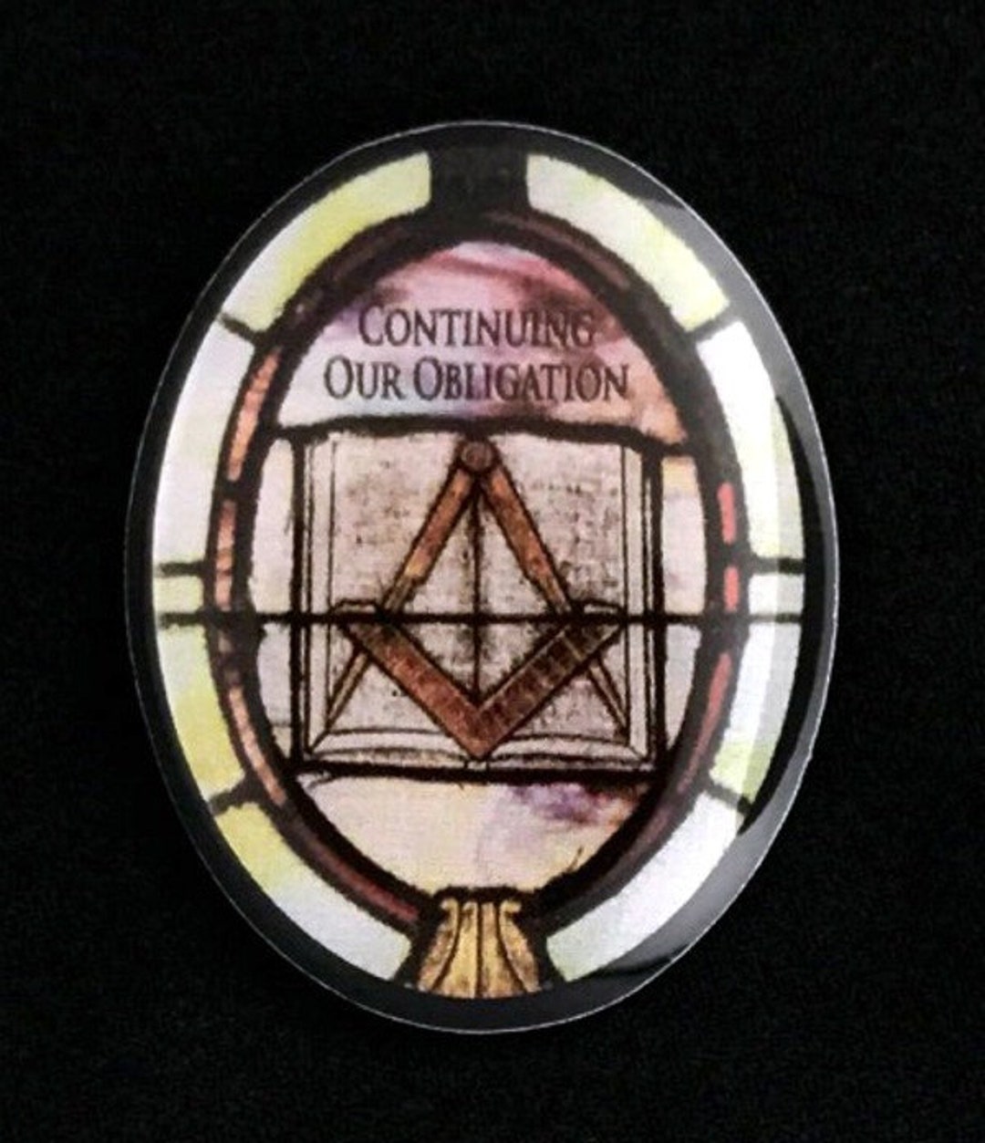 Masonic continuing Our Obligation Stained Glass Motif Lapel Pin Etsy