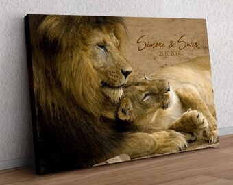 Personalisierte Leinwand Cuddle Owls Geschenk Fur Den Freund Etsy