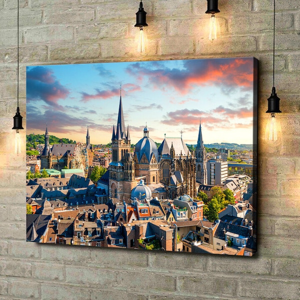 Wandbild "Aachener Dom" Wohnzimmer, Küche, Flur, Schlafzimmer, Geschenk, Geschenke, Deko Bild, Wanddeko, Groß, Holz, XXL