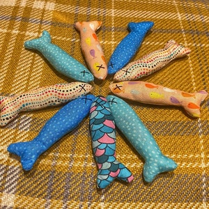 Hand Sewn Catnip Sardines - Pack of Four